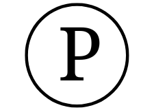 a logo of a circle surrounding a capital letter P